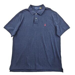 NEW Polo Ralph Lauren Mesh Cotton Polo Men's L Heathered Blue NWT MSRP $110
